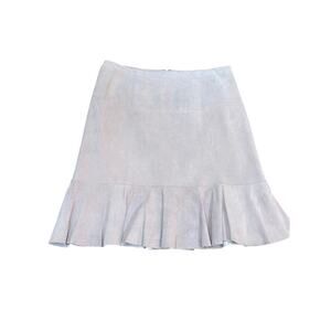 Ideology Women's Cream Leather Back Zipper Skirt Size 12